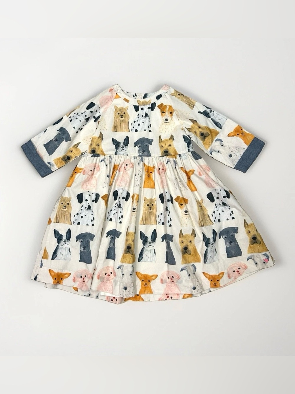 Pink Chicken Dog Print Dress Girls Youth 5y 100% Cotton Novelty Puppy core Artsy